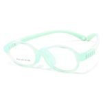 Children's safety oval glasses, transparent green frame, TR90 material, comfortable soft nose pad and anti-break AC lens, let you play without worry study with confidence.