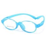 Hypoallergenic kids glasses with extra-soft nose pads - oval TR90 frame with prescription lenses for sensitive skin and all-day comfort.
