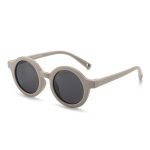 Fashion kids sunglasses with category 3 protection - round silicone frame and TAc lenses. Combines style with serious sun protection for children.