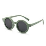 Toddler polarized sunglasses with category 3 TAC lenses - soft TPEE geometric frames offer UV400 protection for beach play and splash pad fun.