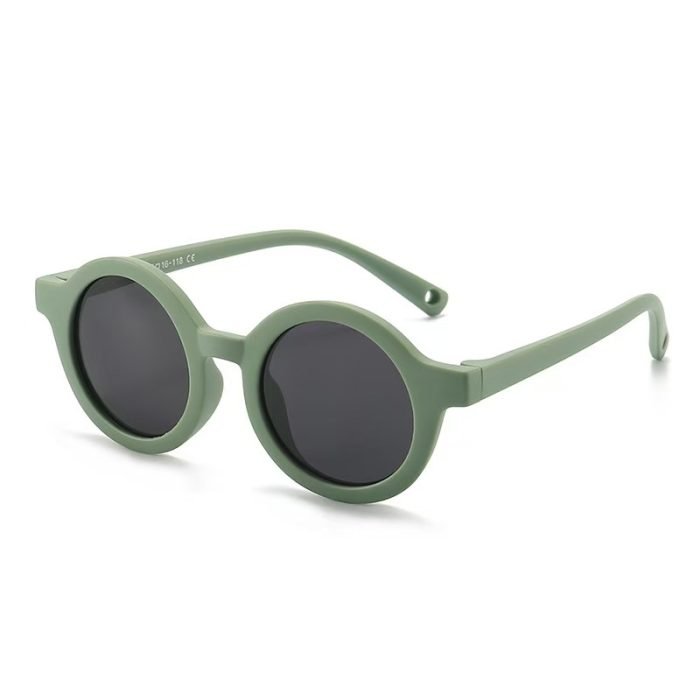 Toddler polarized sunglasses with category 3 TAC lenses - soft TPEE geometric frames offer UV400 protection for beach play and splash pad fun.