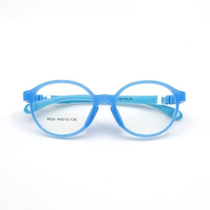 Fashionable kids glasses with multiple color choices - prescription AC lenses in comfortable TR90 oval frames for personal style expression.