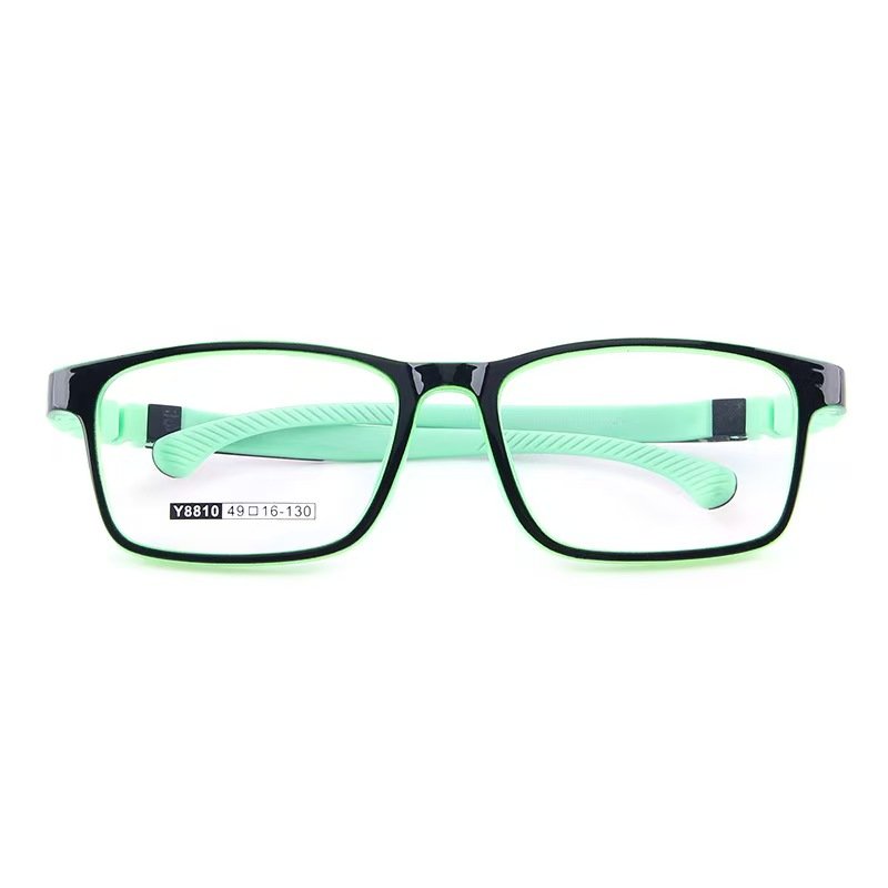 Vibrant children's prescription glasses - durable TR90+silicone frames with soft nose pads withstand active play and recess activities safely.