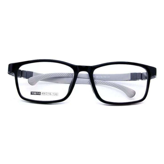 Kids custom prescription glasses in bright colors - square TR90 frames with cloud-soft nose pads for focused homework and reading time.