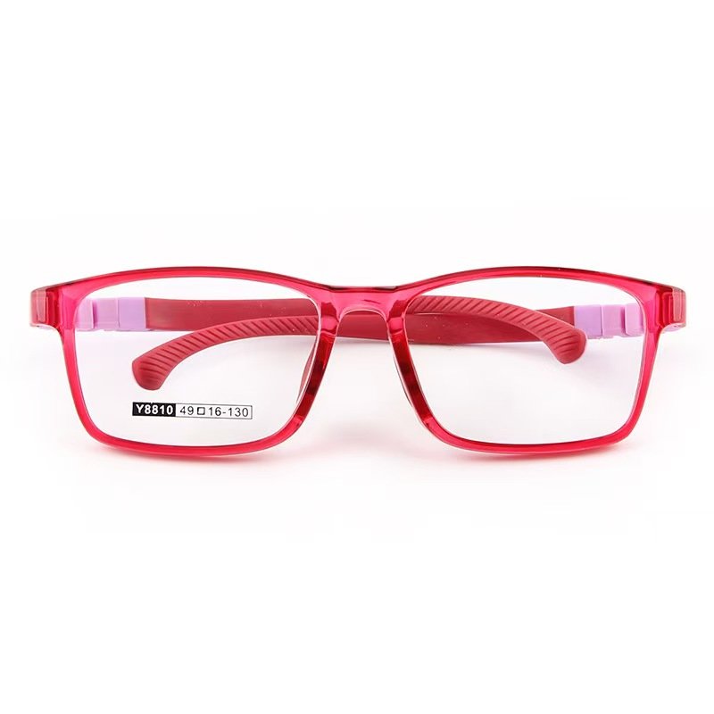 微信图片_20250810081542 Fashion kids prescription glasses in multiple colors - comfortable TR90+silicone square frames with soft nose pads for personal style.