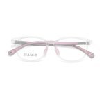 Durable elementary school glasses with prescription lenses - flexible TR90 frames and soft nose pads withstand playground activities safely.