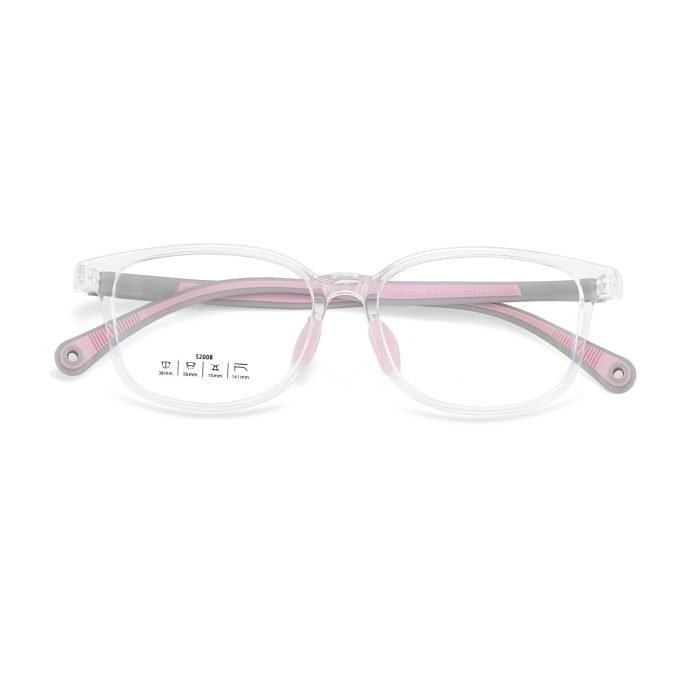 Durable elementary school glasses with prescription lenses - flexible TR90 frames and soft nose pads withstand playground activities safely.