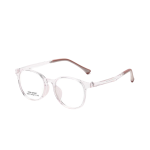 Children's circular eyeglass frame with transparent frame, customizable prescription, blue light blocking and UV resistance, suitable for teachers to read in class.