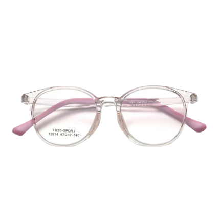 Shatterproof round glasses for kids - 10g TR90 frames with soft nose pads. Custom prescription lenses for worry-free play.