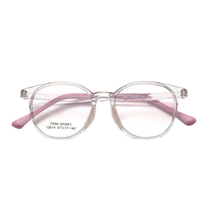 Shatterproof round glasses for kids - 10g TR90 frames with soft nose pads. Custom prescription lenses for worry-free play.