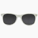 Uni-sex elliptical pinhole glasses for vision correction with full-frame design, reducing eye strain and improving focus clarity naturally.