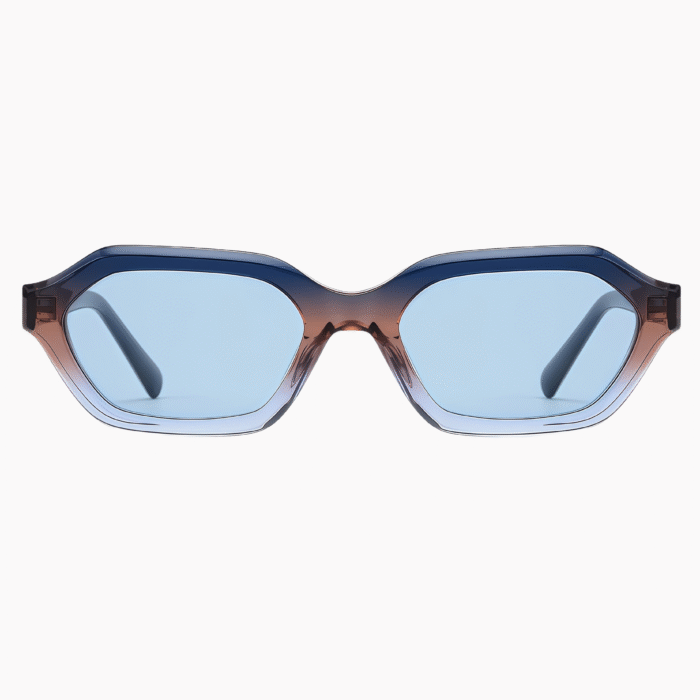 VisionWorld unisex geometric sunglasses with thick acetate frames. Features polarized lenses for UV400 protection and anti-glare, offering a retro-luxury style.