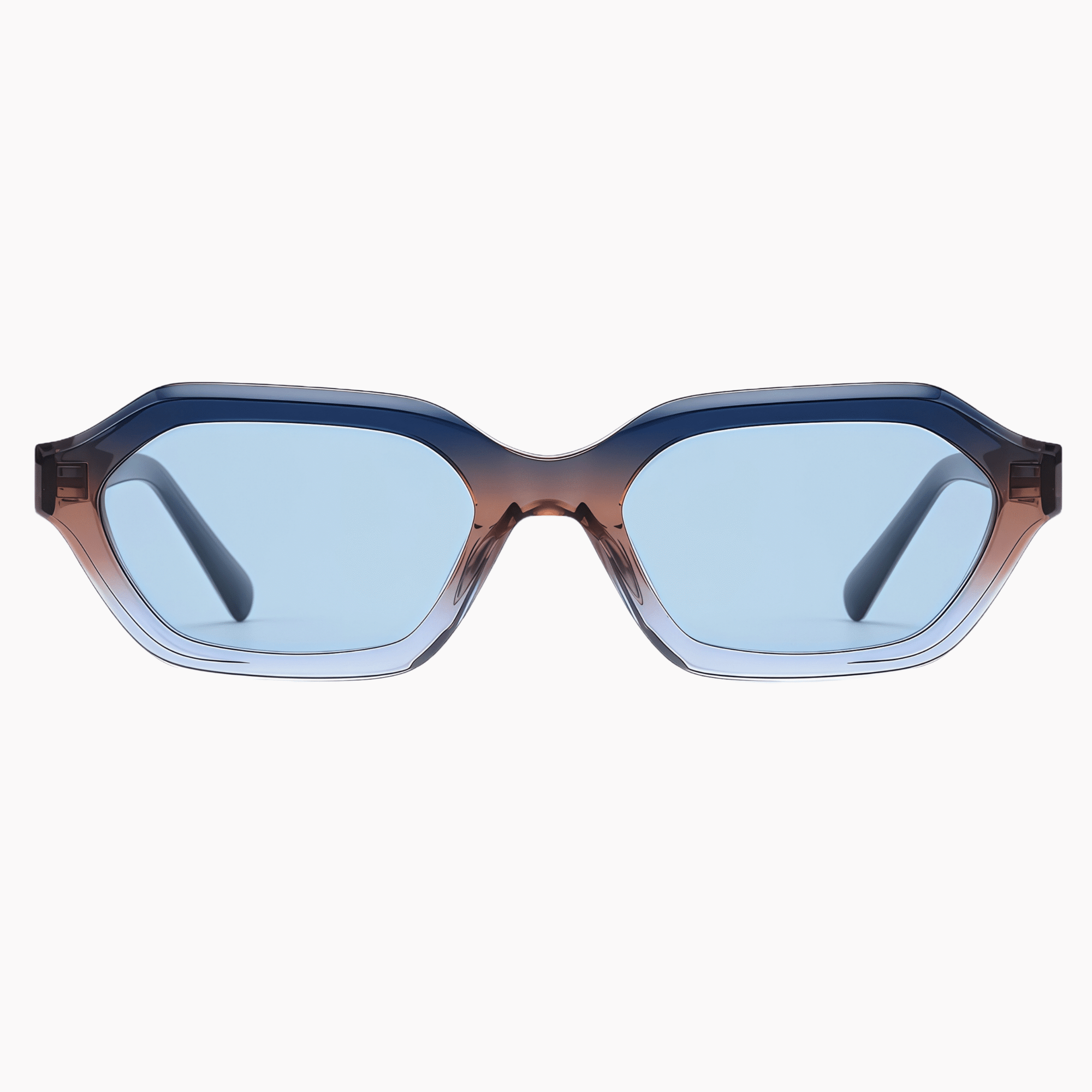 0 VisionWorld unisex geometric sunglasses with thick acetate frames. Features polarized lenses for UV400 protection and anti-glare, offering a retro-luxury style.
