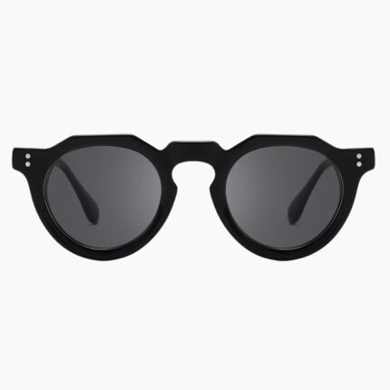 Vintage oval sunglasses with thick acetate frames, polarized lenses and UV400 protection for unisex wear.