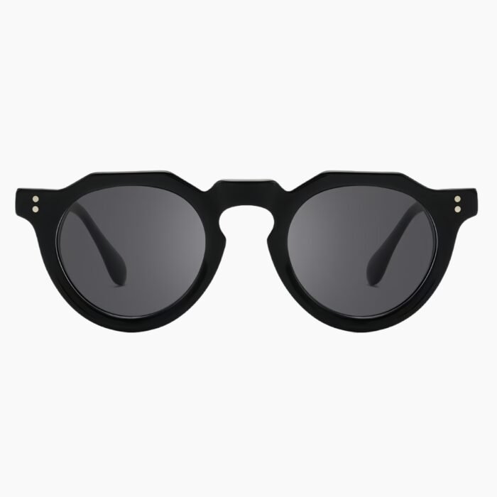 Vintage oval sunglasses with thick acetate frames, polarized lenses and UV400 protection for unisex wear.
