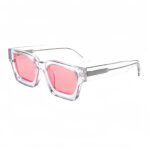 Women's blue candy lens sunglasses - trendy square frame with polarized anti-glare & UV400 protection | VisionWorld.