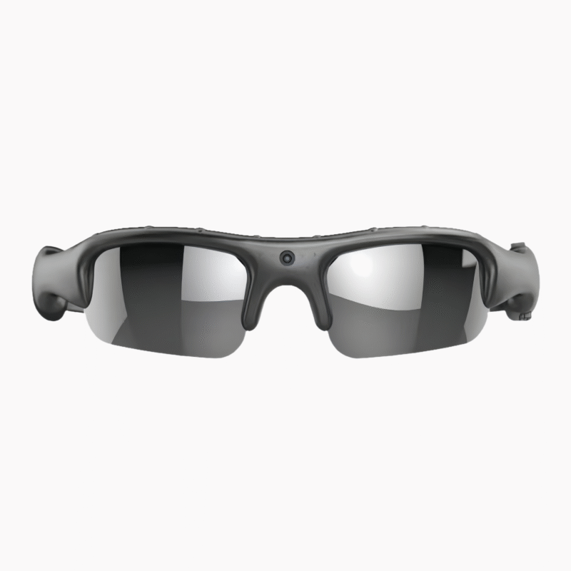 Sport-style AI glasses feature light-adaptive polarized lenses & built-in camera. Semi-rimless frame, perfect for outdoor activities, school, and travel.