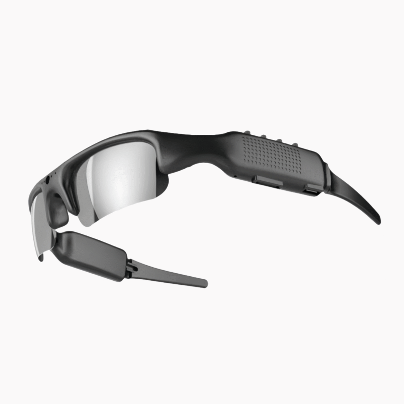 AI smart sunglasses with polarized photochromic lenses, auto-tint for cycling & driving. Sporty semi-rimless frame, HD video recording. For teens & adults.