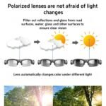 Photochromic smart sunglasses with HD camera. Polarized, reduces glare for driving/cycling. Unisex sport semi-rimless frame for daily wear.