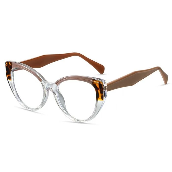 Anti-blue light reading glasses with UV400. Trendy transparent TR90 cat-eye frame for women & men, suitable for computers and outdoor activities.