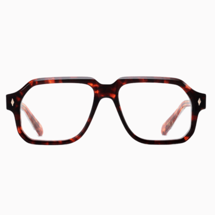 Luxury women's unique-shaped acetate eyeglasses frames with custom prescription lenses, handcrafted Italian design for personalized style