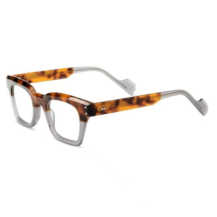 Premium geometric acetate eyeglasses for women featuring prescription-ready customization and architectural-inspired frames