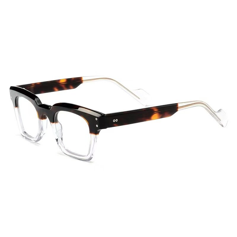 Designer women's angular acetate eyeglasses with custom prescription options, contemporary luxury optical wear statement