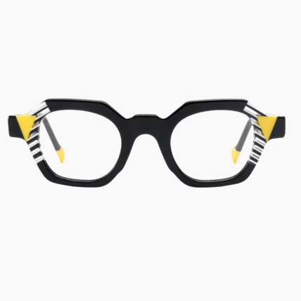 Polygon-shaped glasses frames with color-blocking prescription glasses