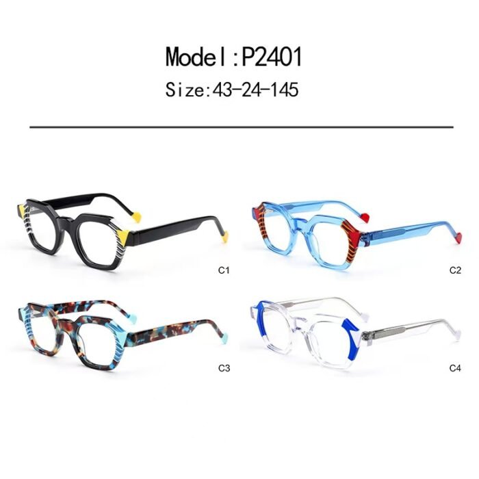 Polygon-shaped glasses frames with color-blocking prescription glasses - the most suitable for professional and fashionable women in the workplace in 2025 - Image 8
