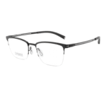Sleek semi-rimless titanium frames for prescription glasses. Ideal for professional and casual wear.