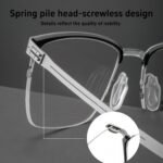 Contemporary half rim prescription eyeglasses in titanium alloy. Features minimalist design and all-day comfort.