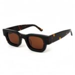 Vintage-style square sunglasses featuring premium acetate frames and polarized UV400 lenses. Thick-frame luxury design for unisex fashion and superior sun protection.