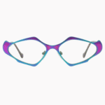 Designer geometric acetate frames for women featuring blue light blocking prescription glasses, stylish eyewear.