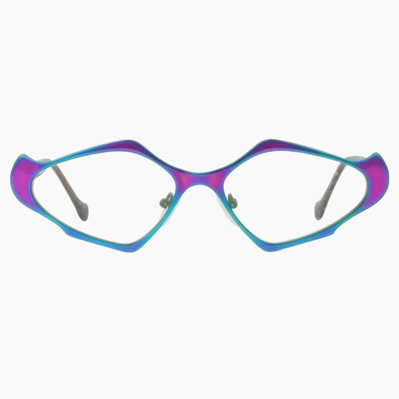 Designer geometric acetate frames for women featuring blue light blocking prescription glasses, stylish eyewear.
