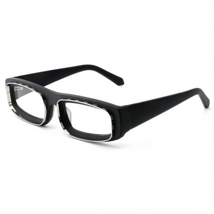 Fashionable square acetate glasses for women featuring blue light blocking lenses and premium prescription eyewear design.