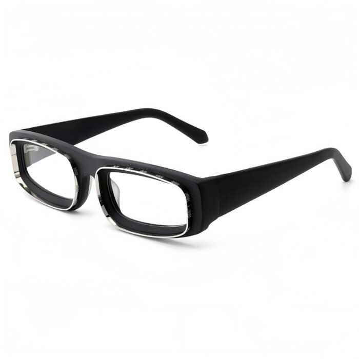 Fashionable square acetate glasses for women featuring blue light blocking lenses and premium prescription eyewear design.