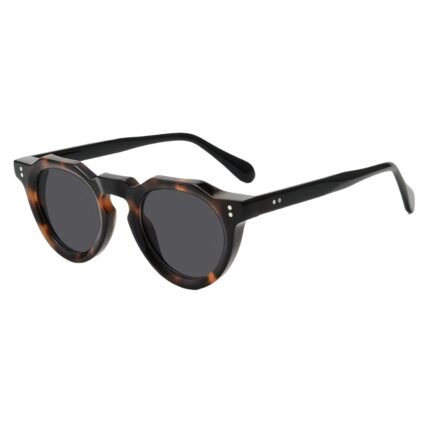 Retro oval sunglasses with full-frame design, premium acetate and polarized UV400 protection for unisex fashion.