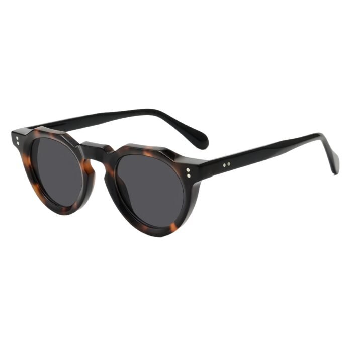 Retro oval sunglasses with full-frame design, premium acetate and polarized UV400 protection for unisex fashion.