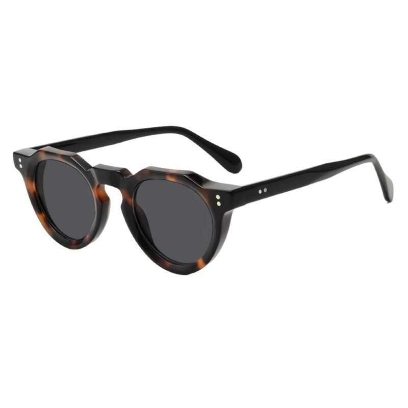 Retro oval sunglasses with full-frame design, premium acetate and polarized UV400 protection for unisex fashion.