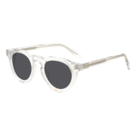 Unisex oval sunglasses featuring thick acetate frames, polarized lenses and vintage-inspired design.