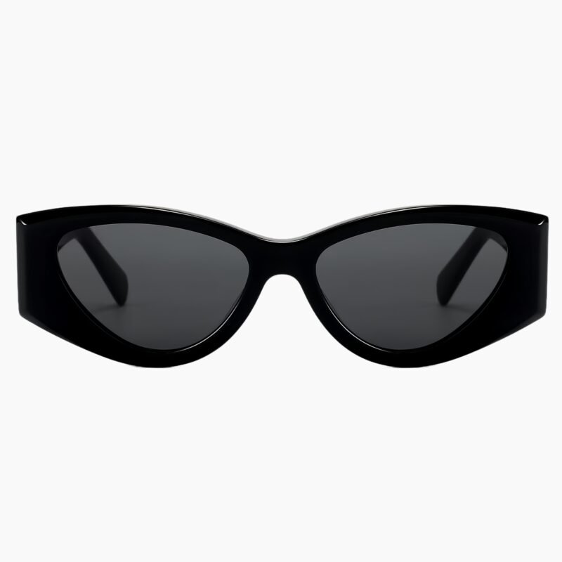 Vintage-inspired cat-eye sunglasses with thick acetate frames, polarized protection and retro unisex style.