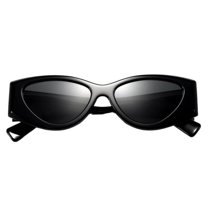 Retro cat-eye sunglasses with thick acetate frames, polarized lenses and UV400 protection for unisex vintage style sunwear.