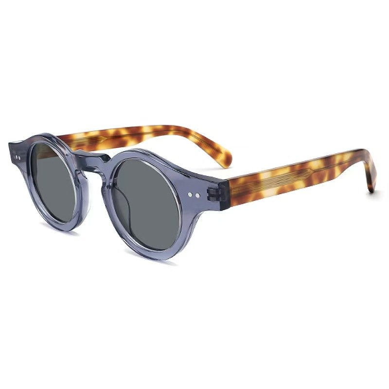 Thick-frame oval sunglasses featuring premium acetate, polarized lenses and UV400 protection for unisex fashion.