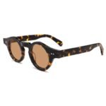 Vintage-inspired oval sunglasses with thick acetate frames, polarized protection and retro unisex style.