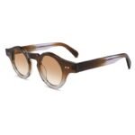 Premium acetate oval sunglasses with thick frames, polarized lenses and full UV400 protection for unisex wear.
