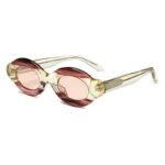 Photochromic oval acetate sunglasses that adapt to sunlight, featuring polarized technology for men and women drivers.