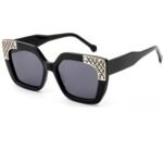 Premium square acetate prescription sunglasses with polarized lenses, offering vision correction and anti-glare protection for driving.