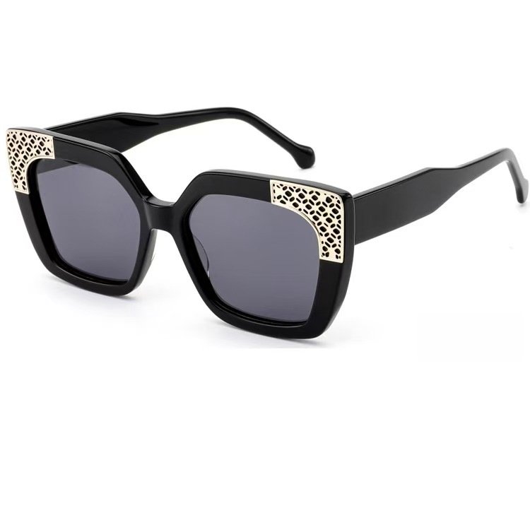 微信图片_20250917211857_949_11_副本 Premium square acetate prescription sunglasses with polarized lenses, offering vision correction and anti-glare protection for driving.