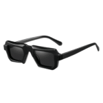 Premium acetate square sunglasses for men & women - polarized lenses with UV400 and anti-glare in thick-frame retro design.