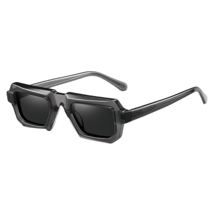 Unisex luxury square sunglasses with thick retro frames, polarized vision technology and complete UV400 sunlight protection.